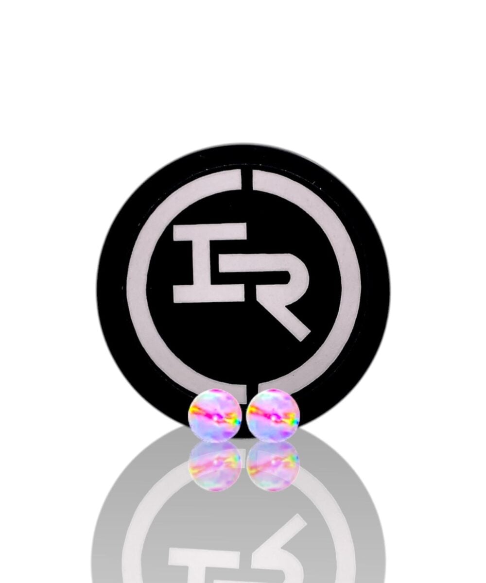IRIDESCENT GLASS: 4MM OPAL PEARLS 2PK ASSORTED WITH FREE JAR - 4MM PINK OPAL 2PK