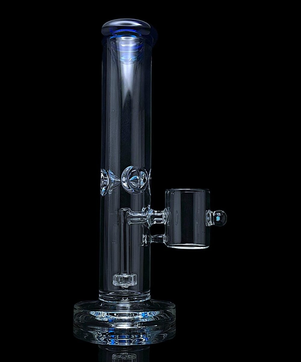 IRIDESCENT GLASS: STRAIGHT TUBE PUFFCO PROXY ATTACHMENT - ROYAL BLUE STRAIGHT TUBE WITH OPAL