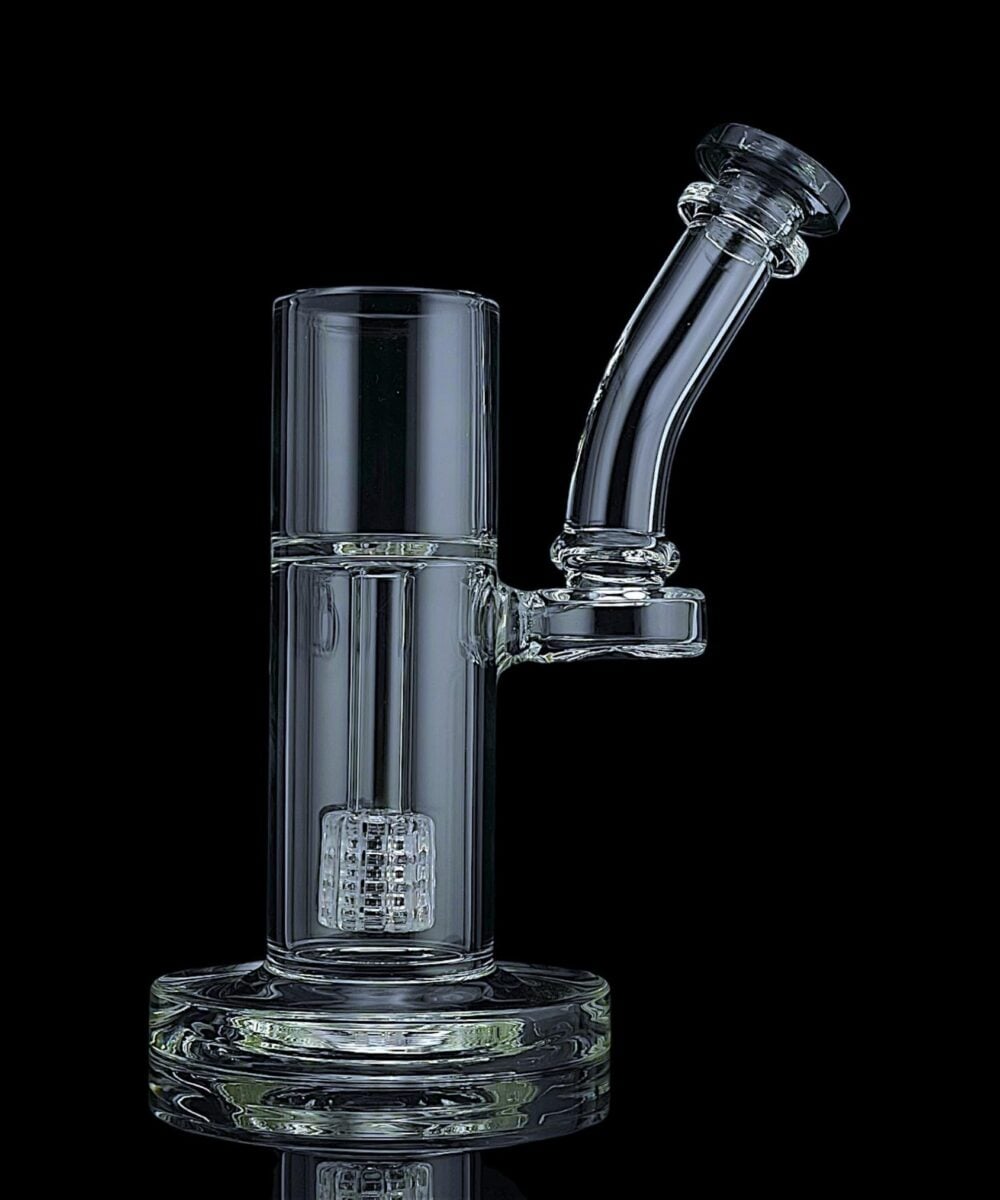 IRIDESCENT GLASS: MATRIX BUBBLER PUFFCO PROXY ATTACHMENT - TEAL BLACK
