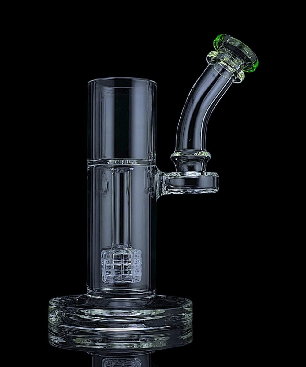 IRIDESCENT GLASS: MATRIX BUBBLER PUFFCO PROXY ATTACHMENT - LIME GREEN