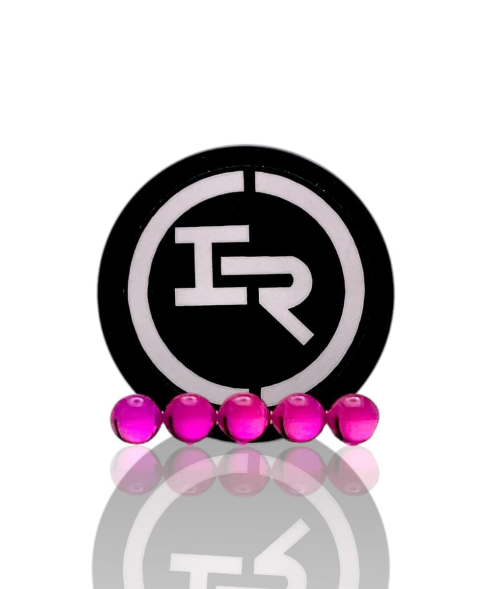 IRIDESCENT GLASS: 4MM SAPPHIRE PEARLS 5PK ASSORTED WITH FREE JAR - 4MM RUBY 5PK