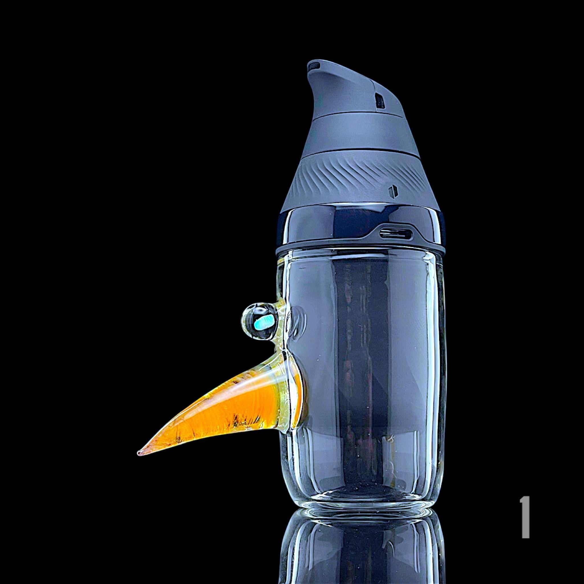 MAGIZLE GLASS: COLOR ACCENTED HORN CUP PUFFCO PROXY CORE GLASS ATTACHMENT