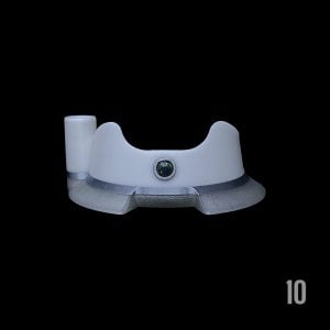 #10 - WHITE X GREY WITH 6MM BLACK OPAL WITH HOT KNIFE