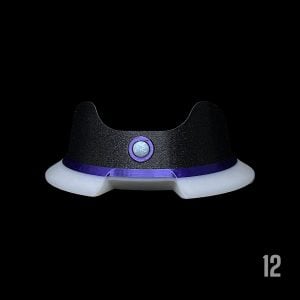 #12 - BLACK / PURPLE WITH 6MM WHITE OPAL