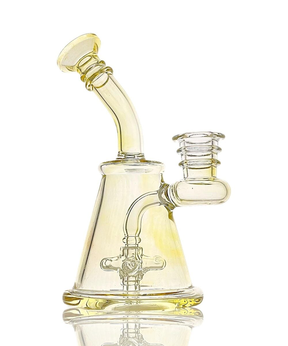 Alternative view of CALI BEAR GLASS: 4" WINDMILL SILVER FUME SESH RIG