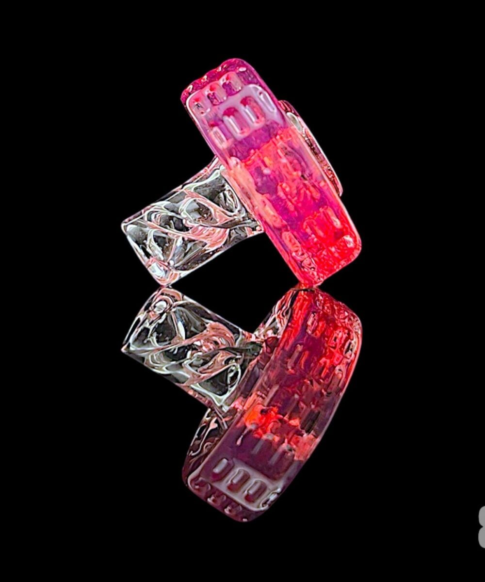 NIB GLASS: COLOR ACCENTED BOLT NEW PEAK/NEW PROXY JOYSTICK CAP (#1-20) - #8 - TELEMAGENTA