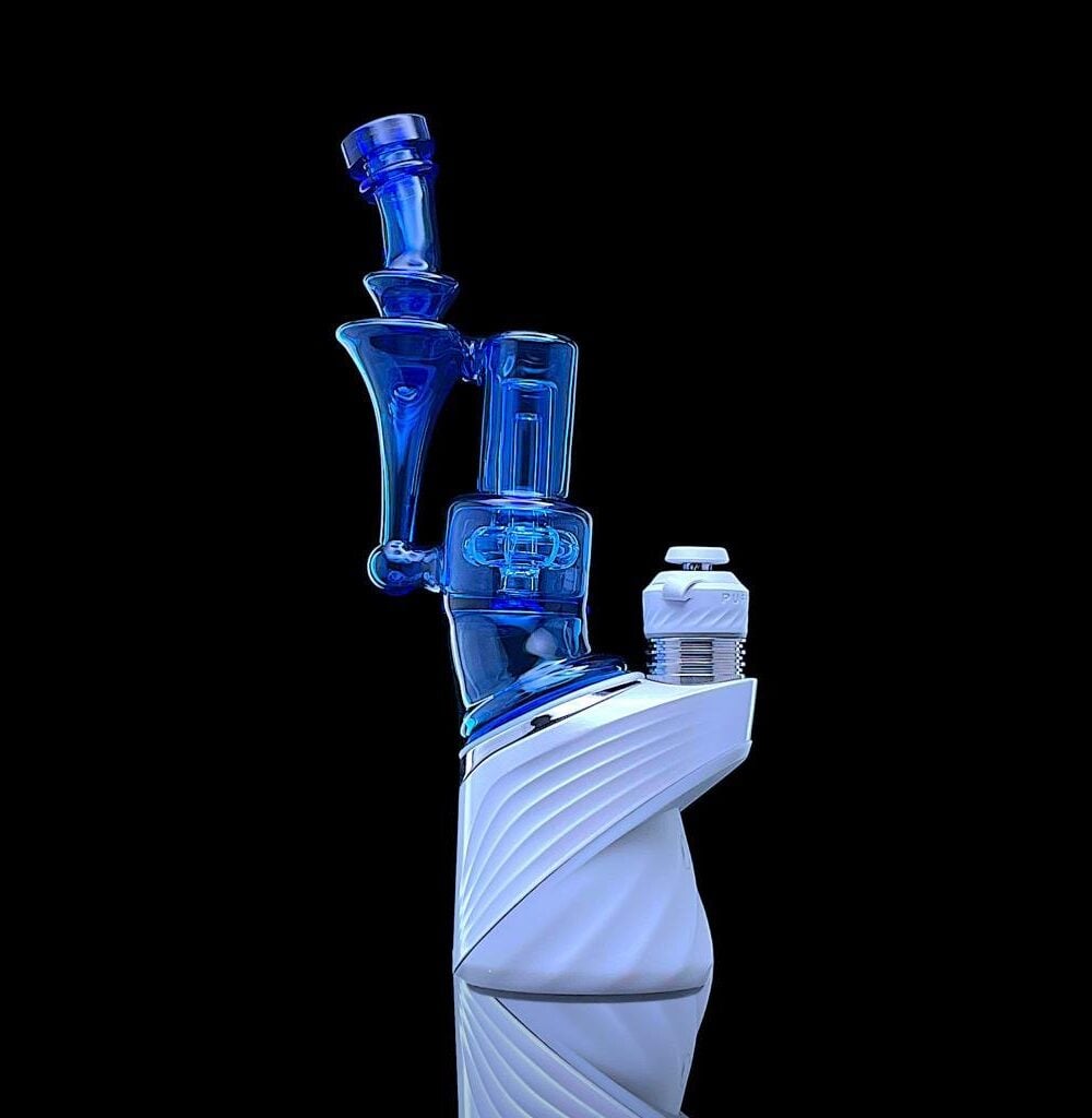 IRIDESCENT GLASS: MINI RBR PUFFCO PEAK ATTACHMENT - SAPPHIRE BLUE MINI RBR 7.0