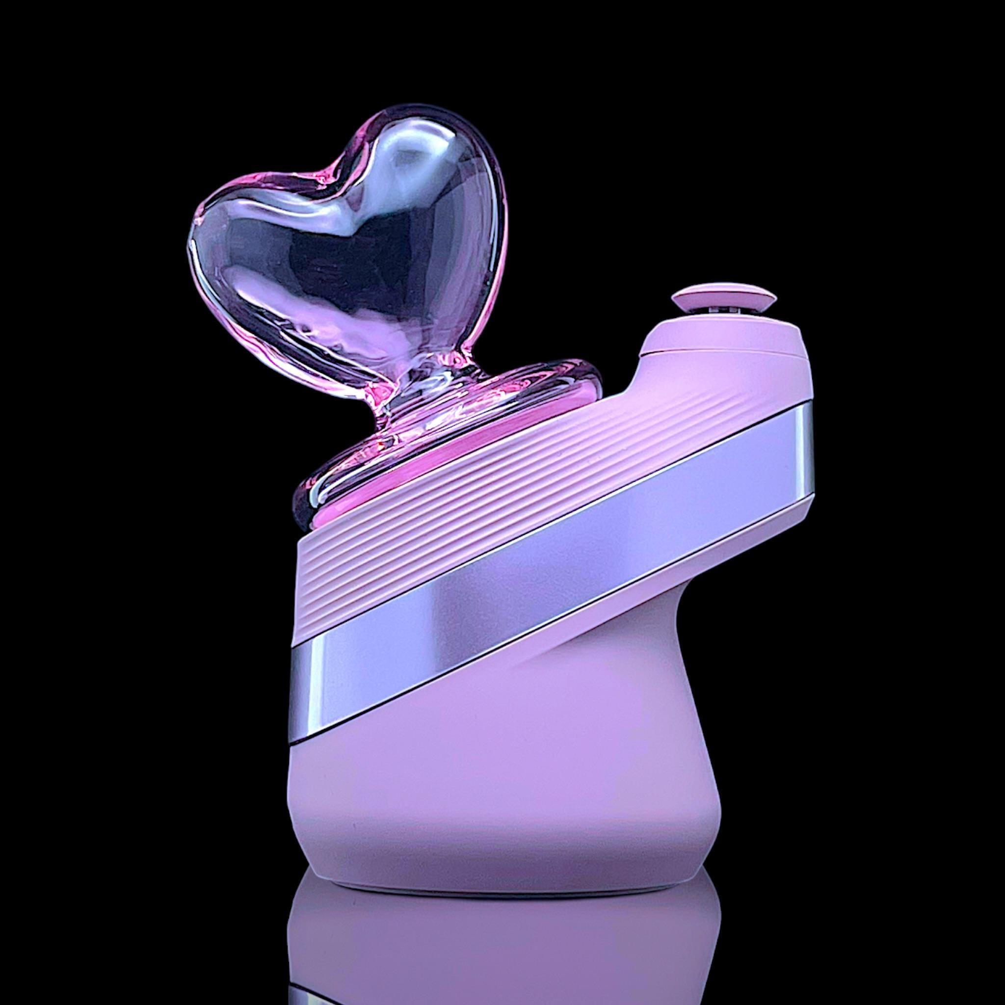 IRIDESCENT GLASS: HEART DRY TOP PUFFCO PEAK GLASS ATTACHMENT - Image 2