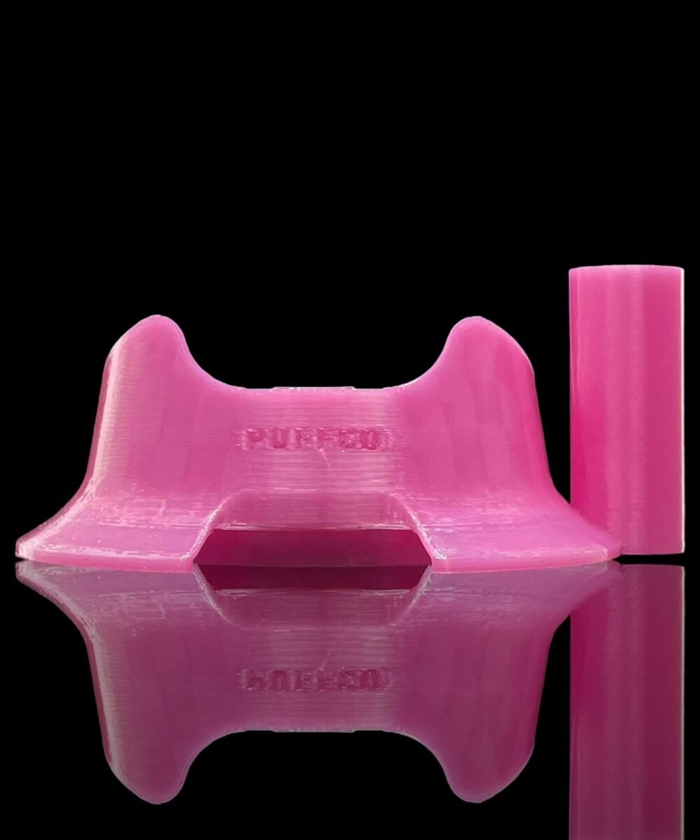 Alternative view of IRIDESCENT GLASS: PINK STABILIZING BASE FOR PUFFCO PEAK AND PEAK PRO