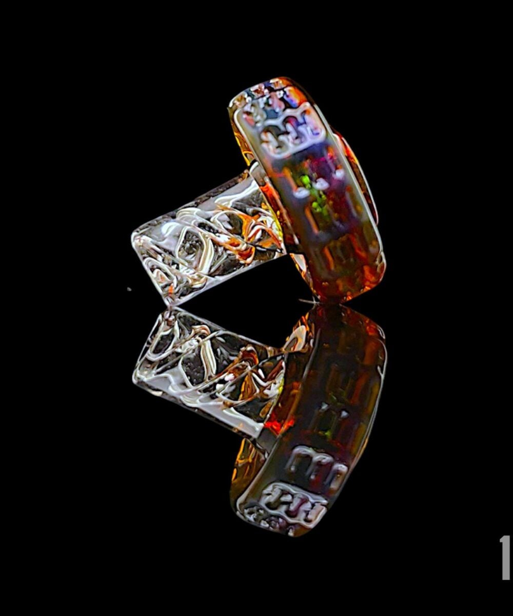 NIB GLASS: COLOR ACCENTED BOLT NEW PEAK/NEW PROXY JOYSTICK CAP (#1-20) - #17 - PURPLE AMBER