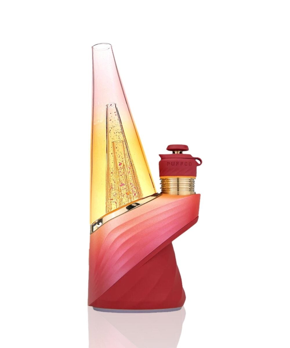 IRIDESCENT GLASS: ORANGE DICHRO CONE PUFFCO PEAK GLASS ATTACHMENT