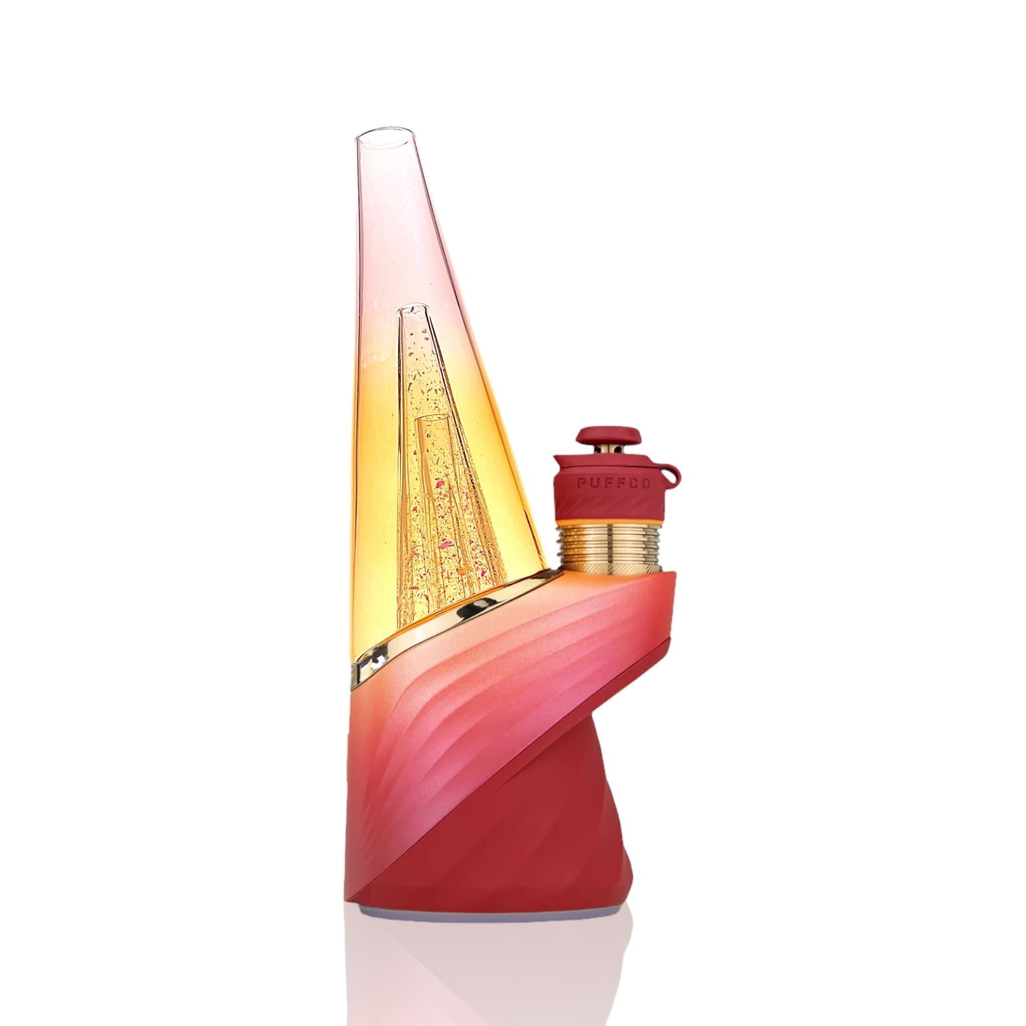 IRIDESCENT GLASS: ORANGE DICHRO CONE PUFFCO PEAK GLASS ATTACHMENT