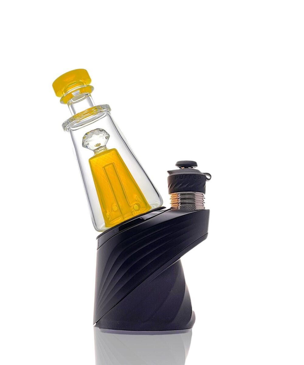 IRIDESCENT GLASS: FACETED CHUGGER PUFFCO PEAK GLASS ATTACHMENT