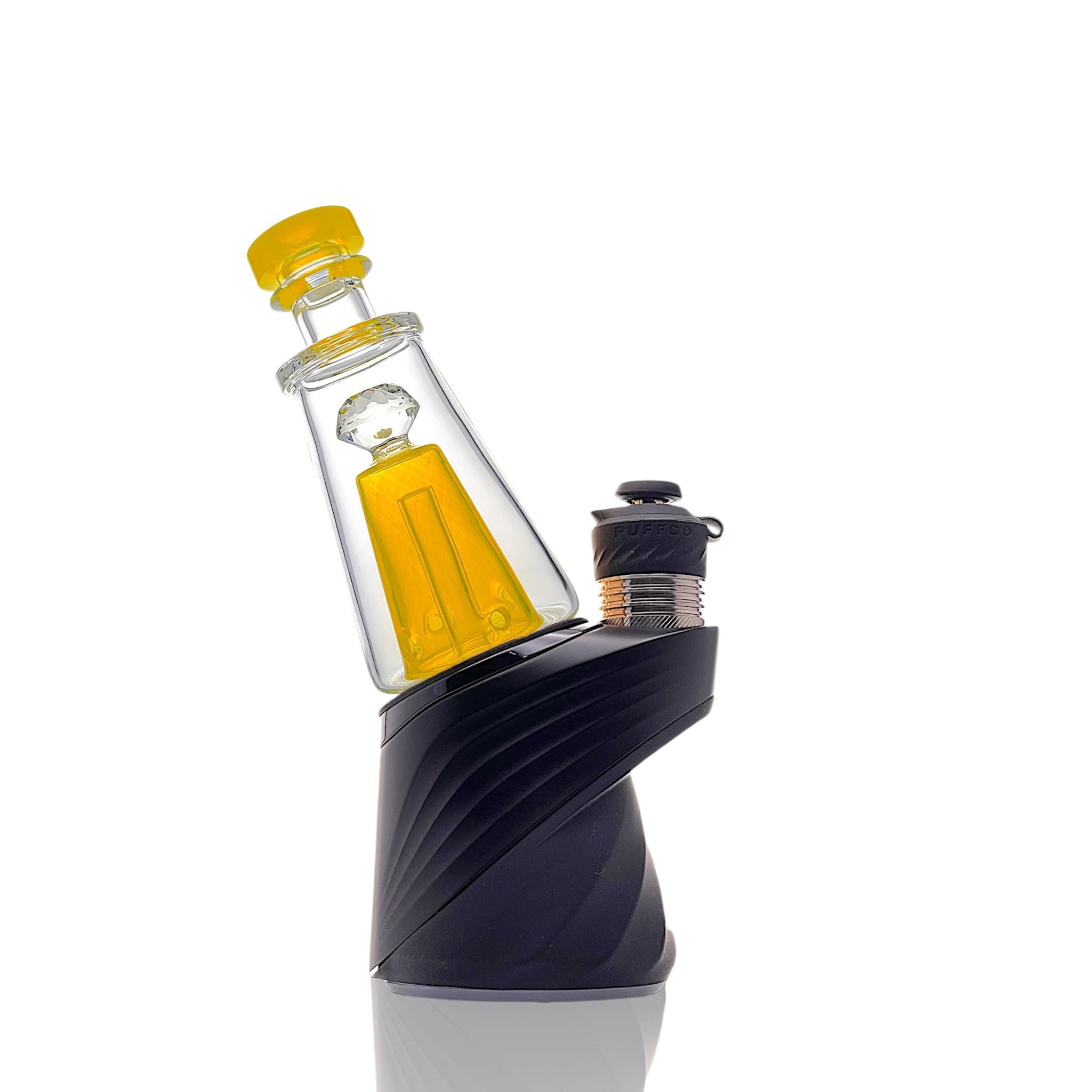 IRIDESCENT GLASS: FACETED CHUGGER PUFFCO PEAK GLASS ATTACHMENT