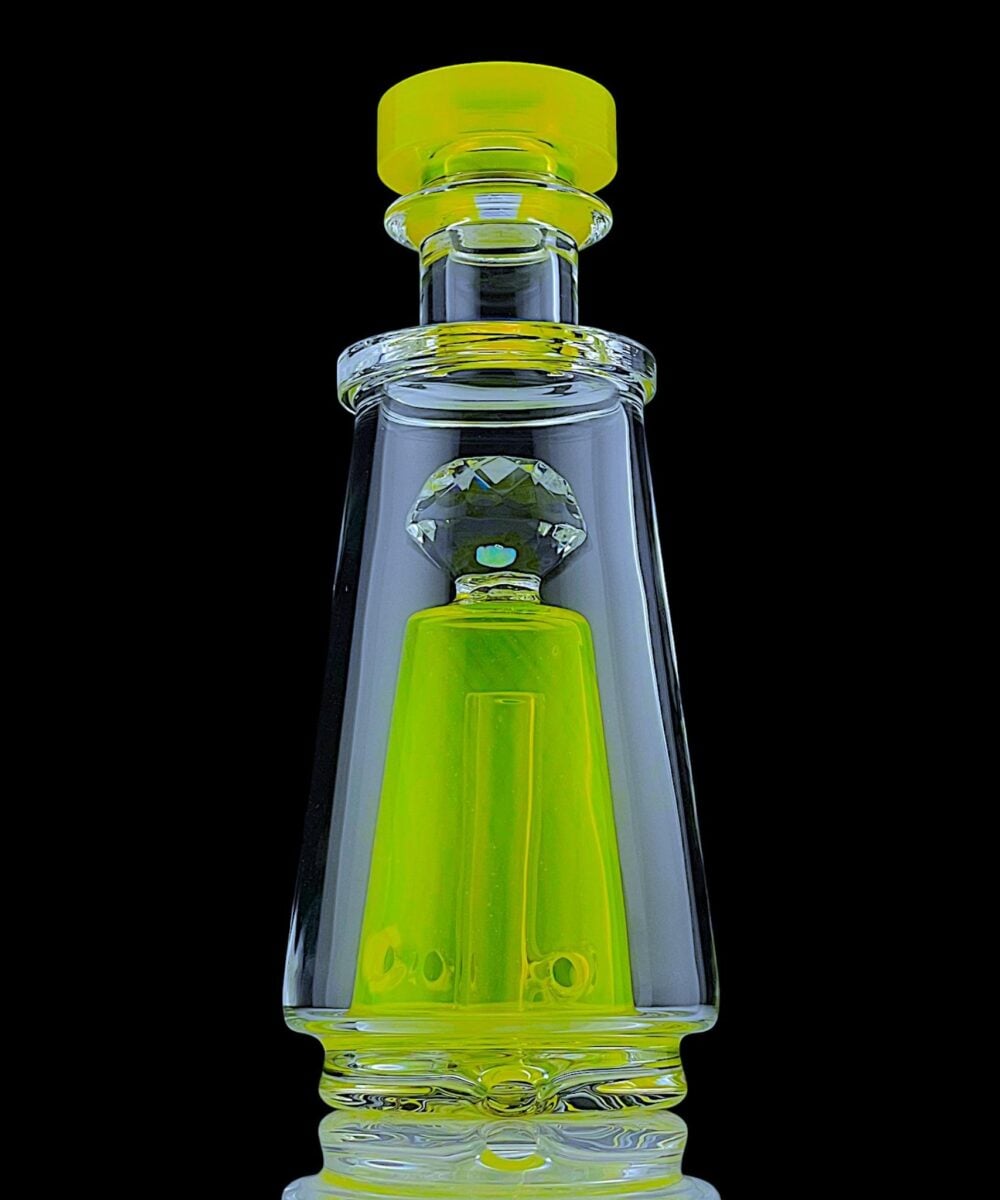 Alternative view of IRIDESCENT GLASS: FACETED CHUGGER PUFFCO PEAK GLASS ATTACHMENT