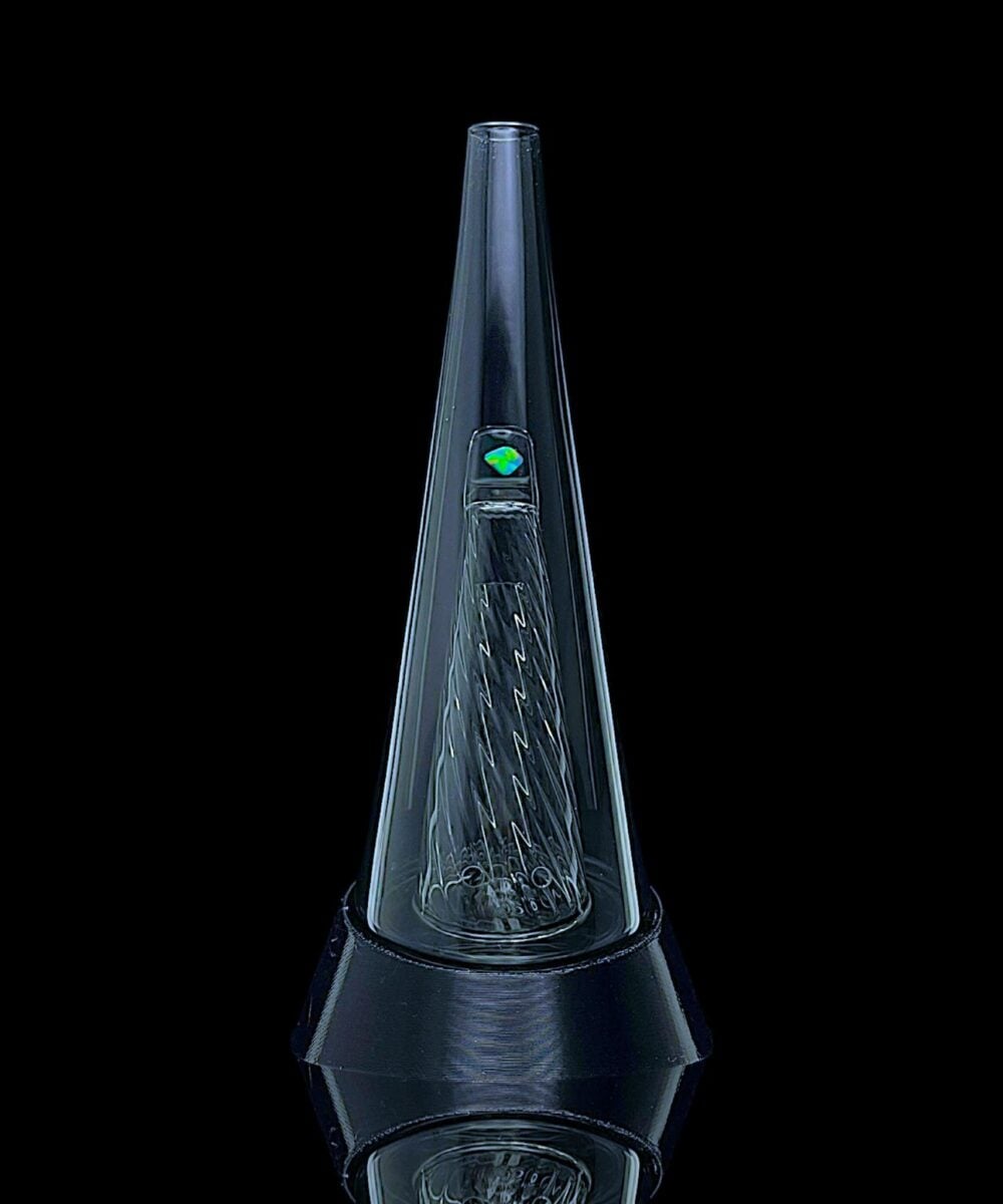 Alternative view of IRIDESCENT GLASS: CONE BLACK LE PUFFCO PEAK GLASS ATTACHMENT