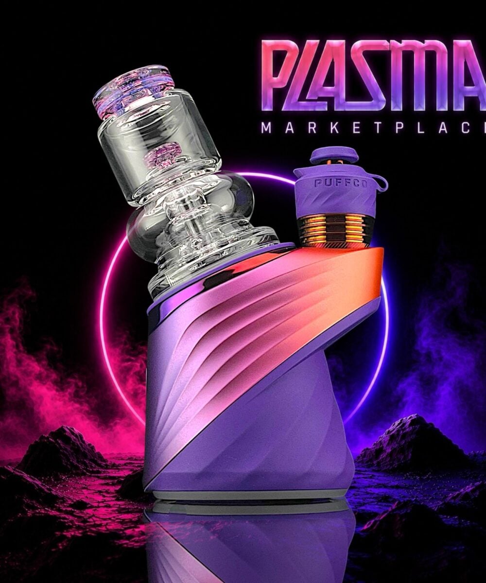 Alternative view of SPIDER GLASS: PLASMA MARKETPLACE PUFFCO PEAK GLASS ATTACHMENT