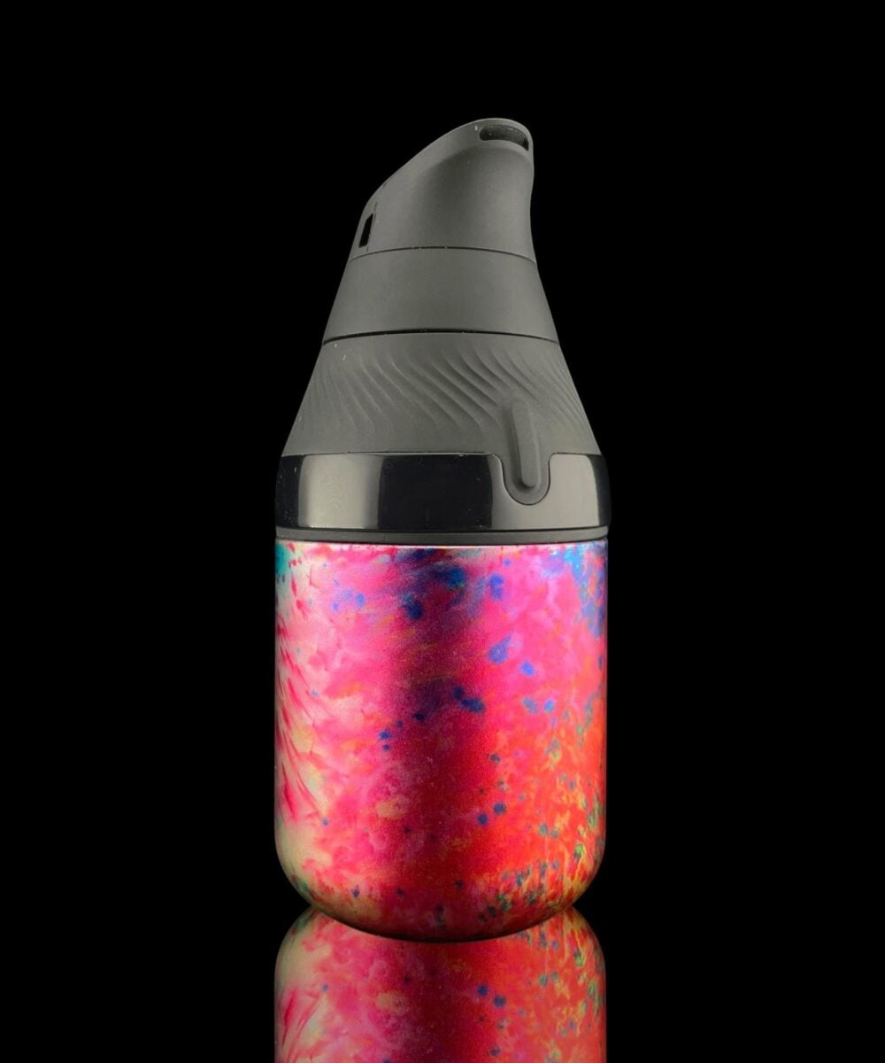 HASH SASH ATOMIZERS: TIE DYE ANODIZED CUP PUFFCO PROXY CORE GLASS ATTACHMENT