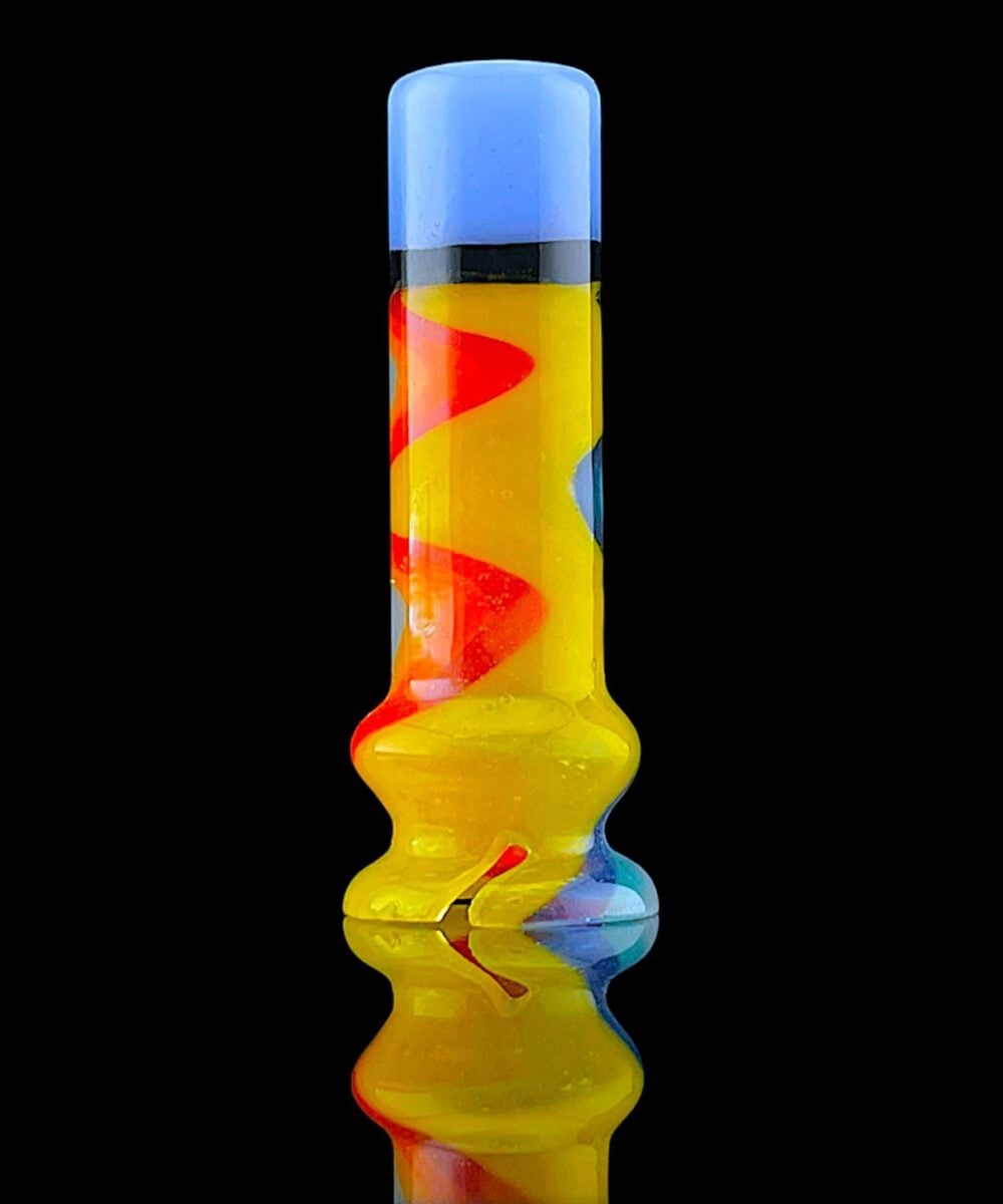 Alternative view of IRIDESCENT GLASS: STRIPED PUFFCO PIVOT MOUTHPIECE