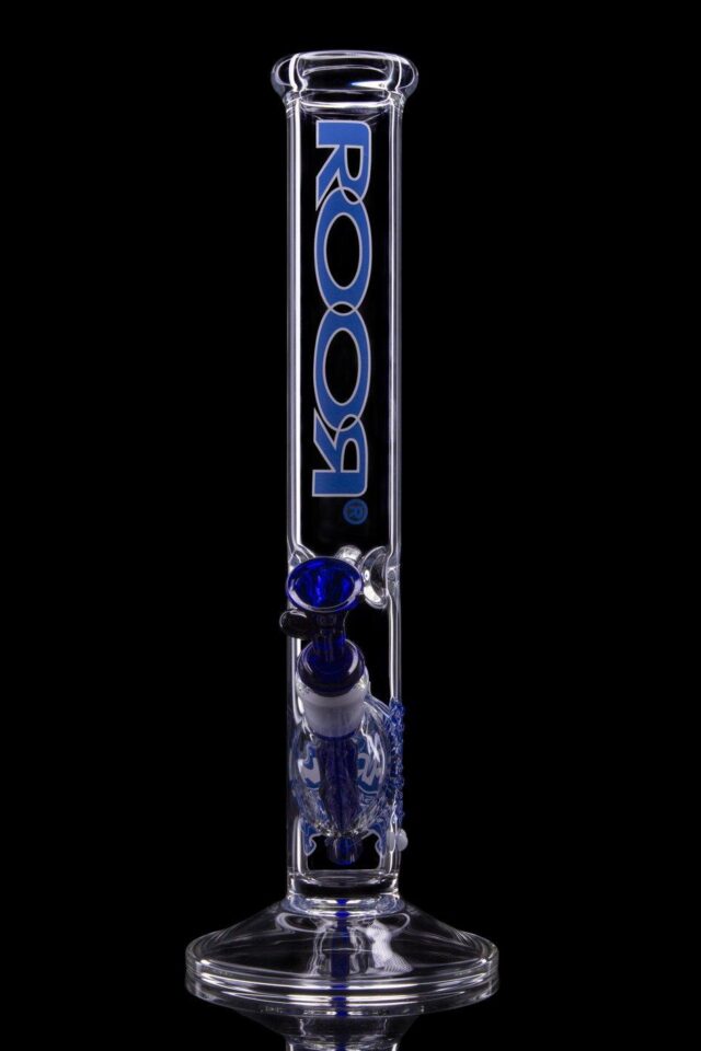 ROOR GLASS: INTRO COLLECTOR SERIES BLUE AND WHITE STRAIGHT TUBE
