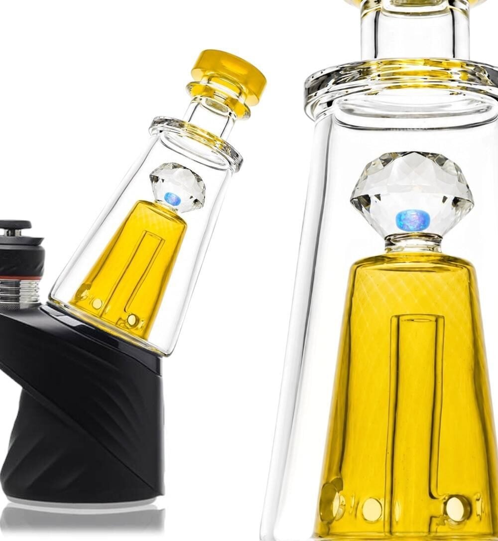IRIDESCENT GLASS: FACETED CHUGGER PUFFCO PEAK GLASS ATTACHMENT