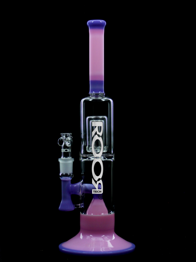 ROOR TECH: FIXED 14" 50x5 BARREL BUBBLER PURPLE AND PINK
