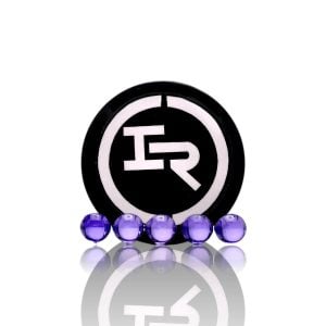 IRIDESCENT GLASS: 4MM SAPPHIRE PEARLS 5PK ASSORTED WITH FREE JAR