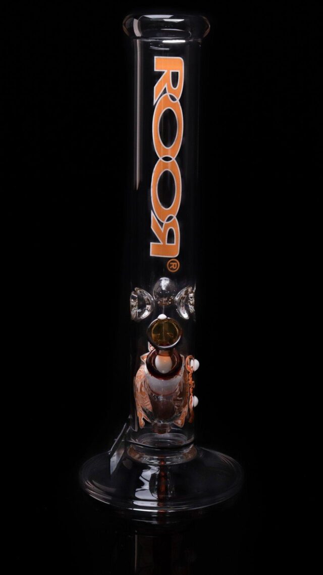 ROOR GLASS: INTRO COLLECTOR SERIES ORANGE AND WHITE STRAIGHT TUBE