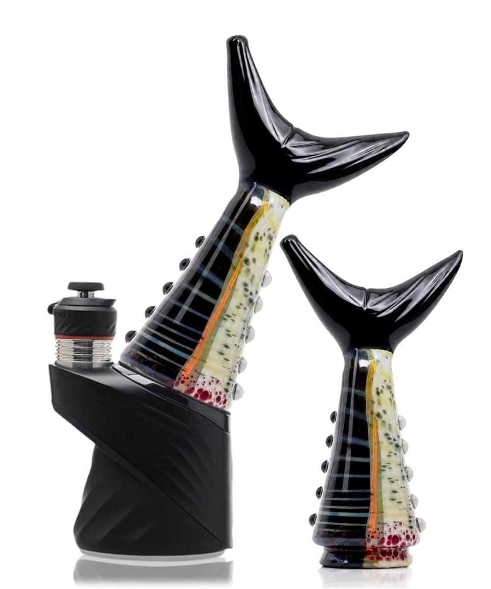CALI BEAR GLASS: WHALE TAIL DRY TOP PUFFCO PEAK GLASS ATTACHMENT