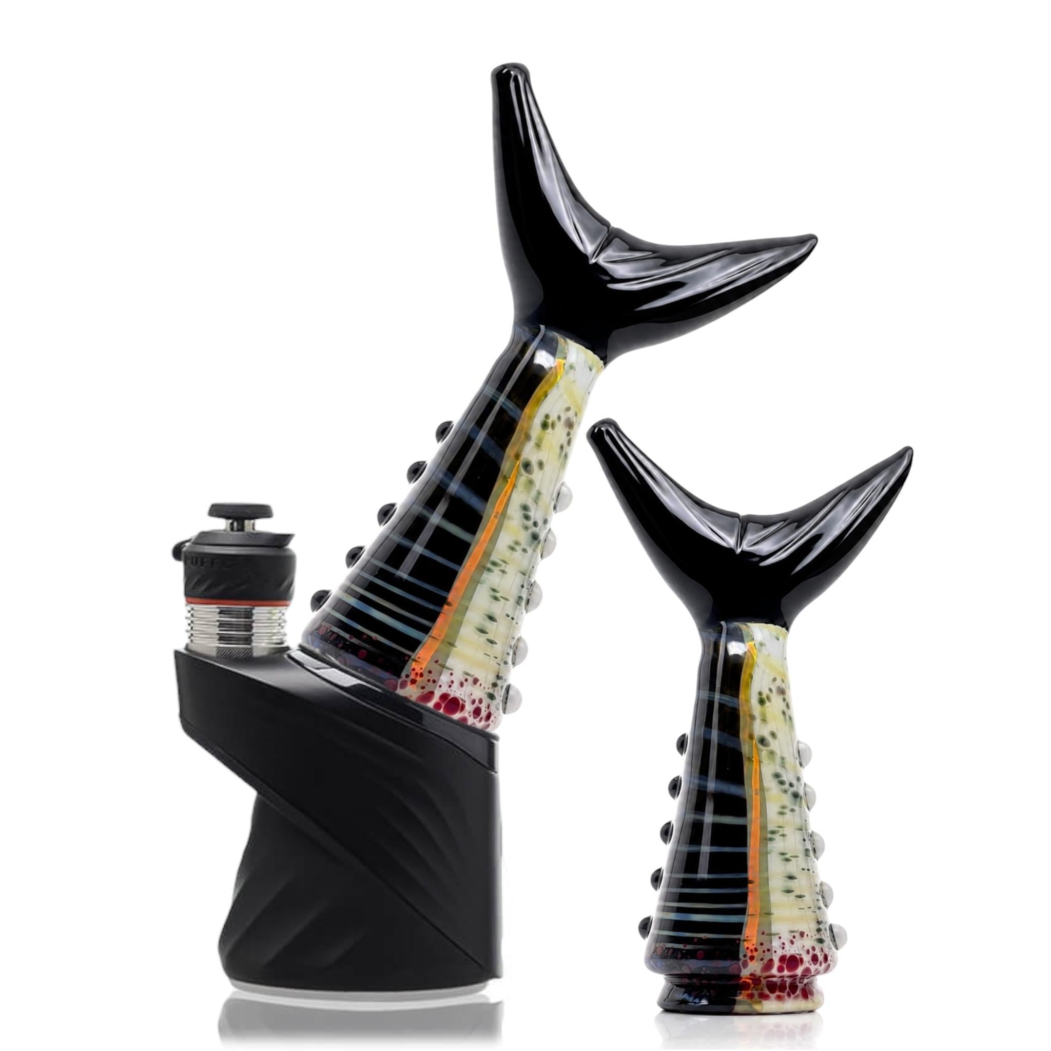 CALI BEAR GLASS: WHALE TAIL DRY TOP PUFFCO PEAK GLASS ATTACHMENT