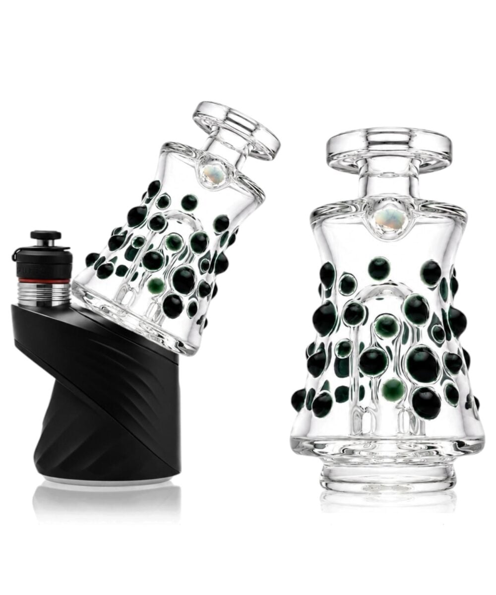 AJ SURF CITY TUBES: CLEAR DOTTED PUFFCO PEAK GLASS ATTACHMENT