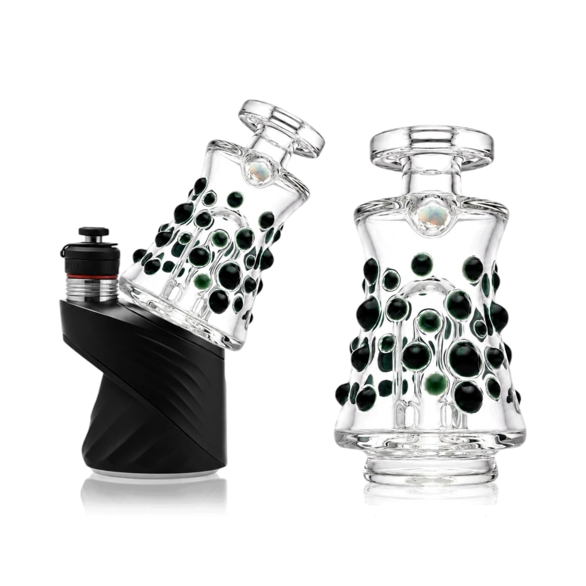 AJ SURF CITY TUBES: CLEAR DOTTED PUFFCO PEAK GLASS ATTACHMENT