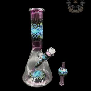 IAN S GLASS: PURPLE LOLLIPOP WIG WAG PULL TUBE #2