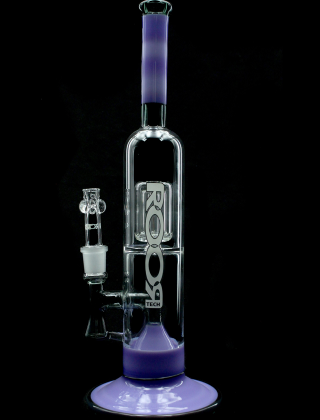 ROOR TECH: FIXED 14" 50x5 BARREL BUBBLER PURPLE AND BLACK