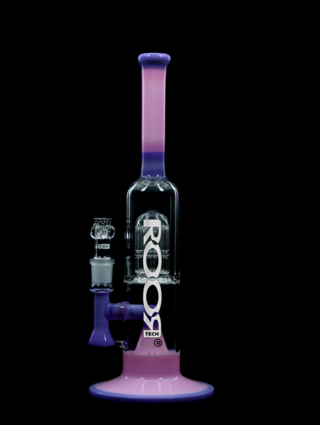 ROOR TECH: FIXED 14” STEMLESS BUBBLER PURPLE AND PINK