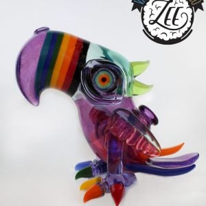 RJ GLASS: RAINBOW NOSE MACAW BIRD