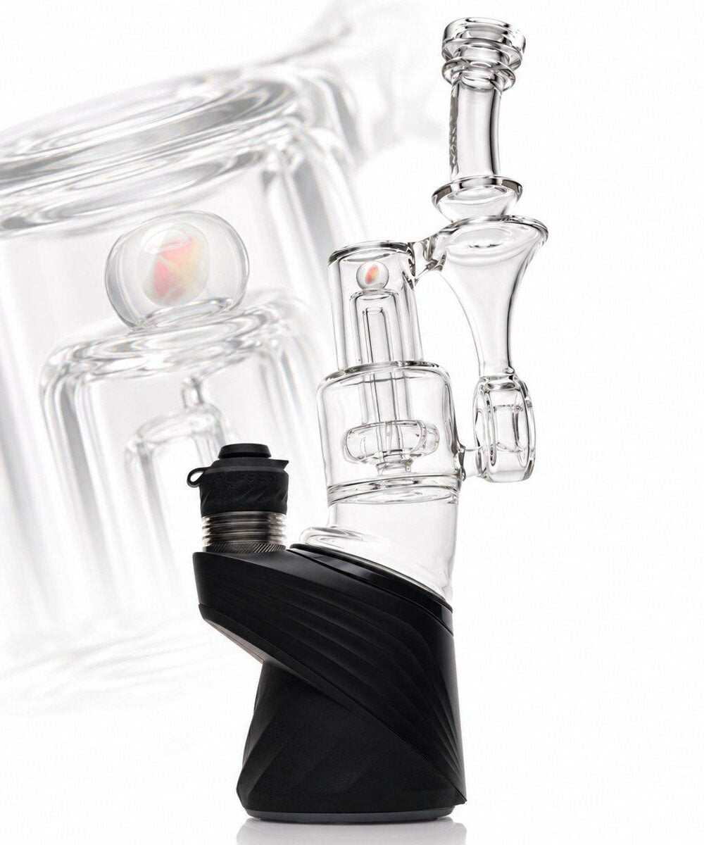 Alternative view of CALI BEAR GLASS: DONUT RBR RECYCLER PUFFCO PEAK GLASS ATTACHMENT