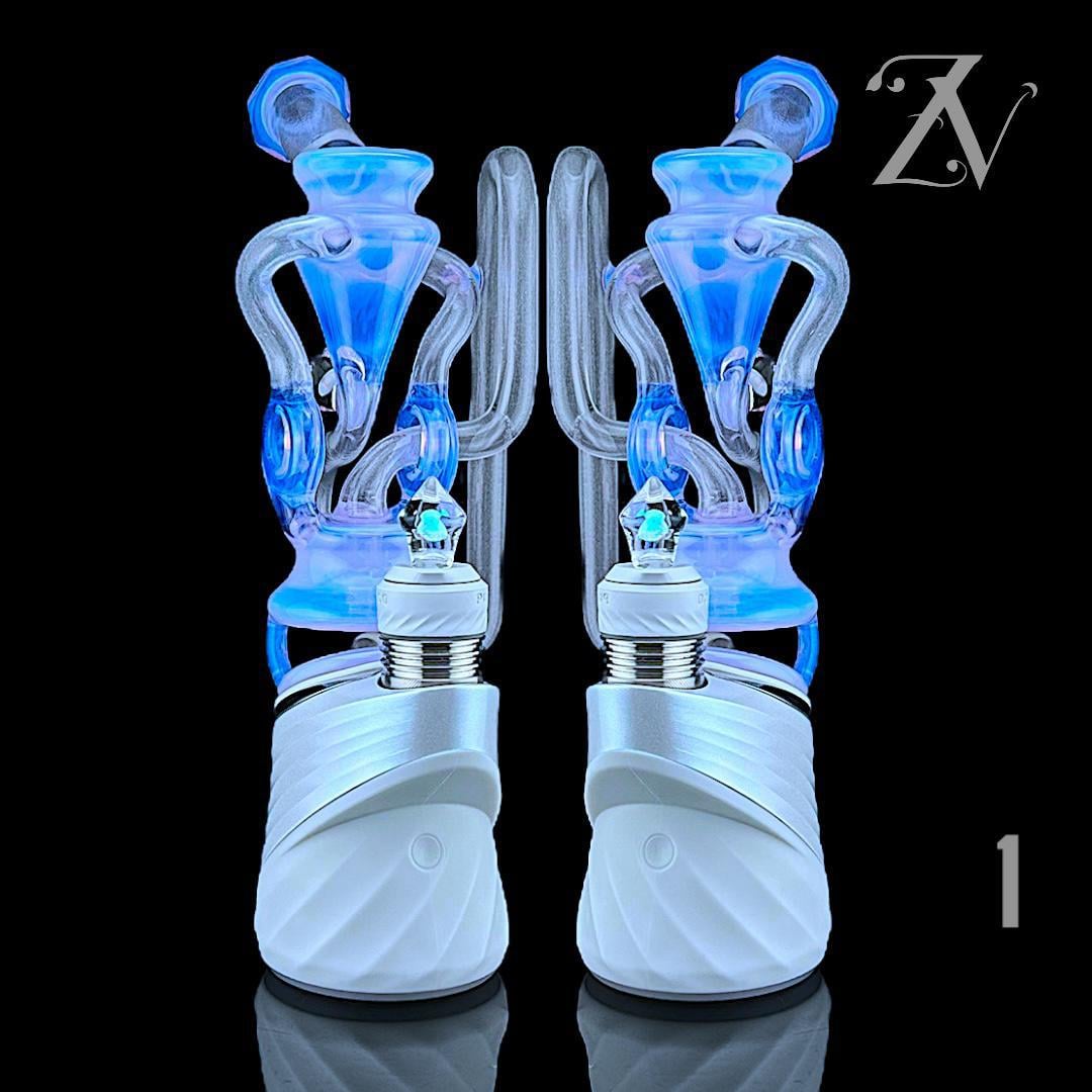 OTW GLASS: COLOR FACETED SET PUFFCO PEAK ATTACHMENT