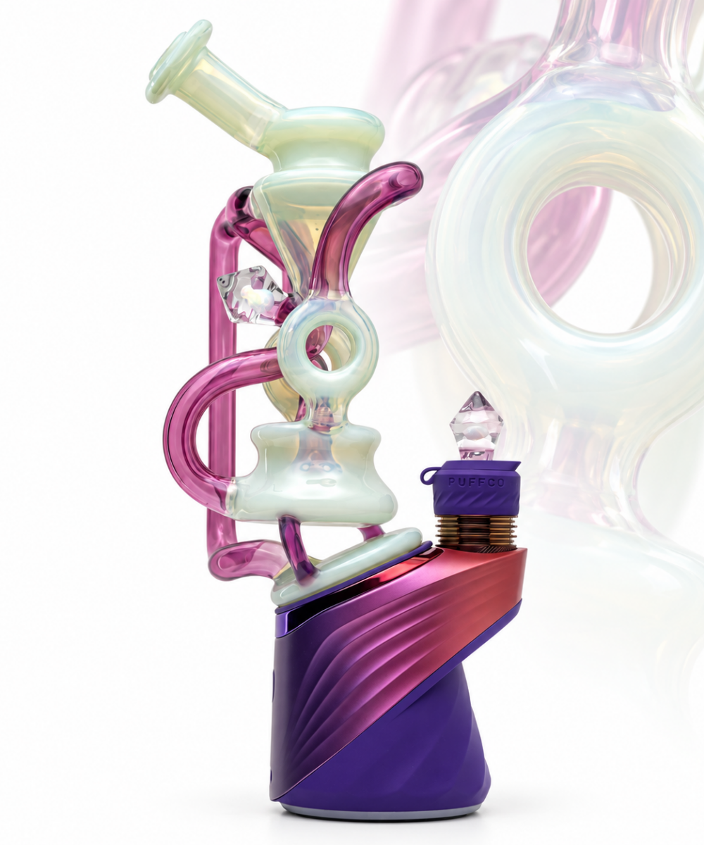 Alternative view of OTW GLASS: COLOR FACETED SET PUFFCO PEAK GLASS ATTACHMENT