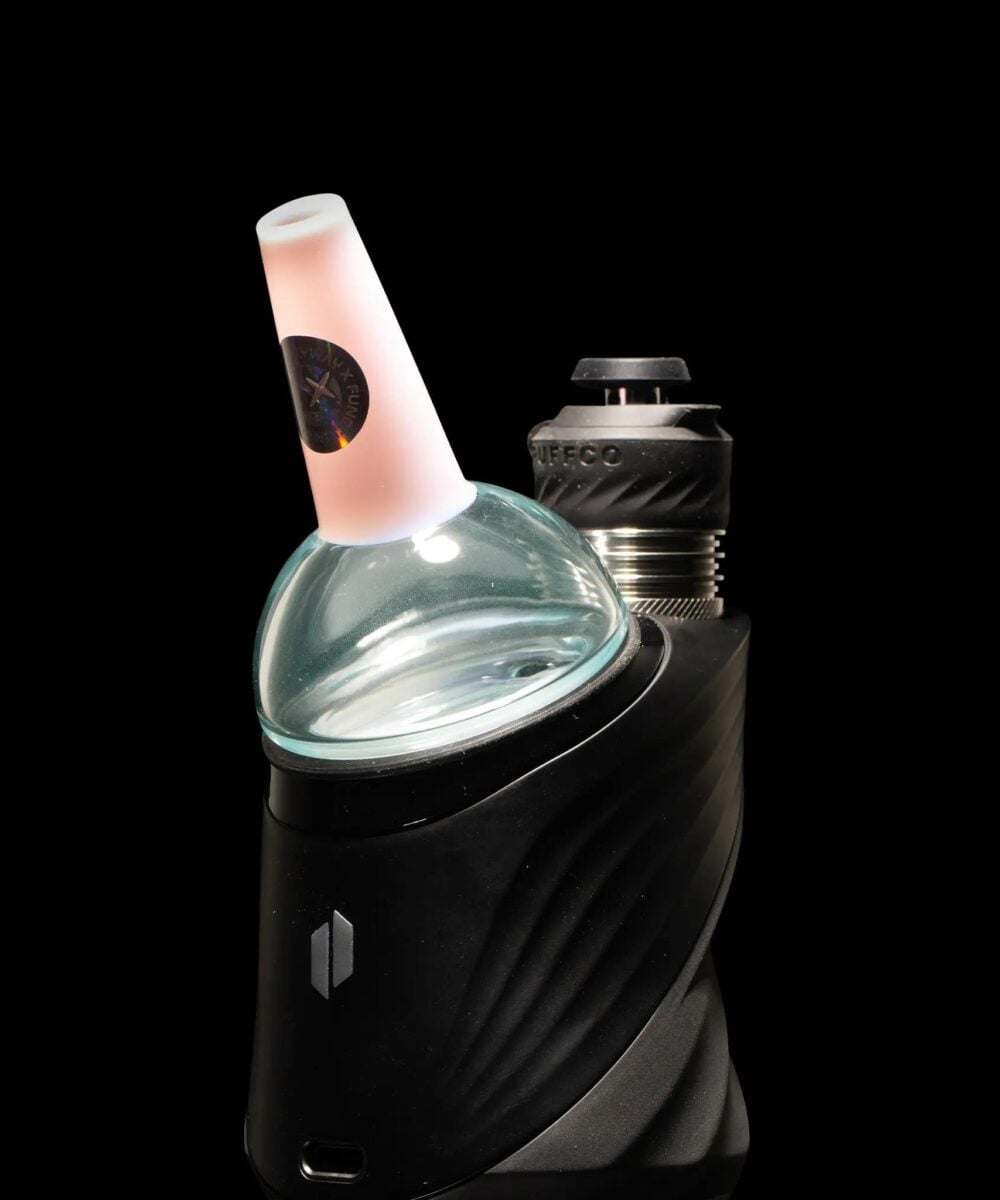 Alternative view of MILKY WAY GLASS: TEALLY DRY TOP PUFFCO PEAK GLASS ATTACHMENT