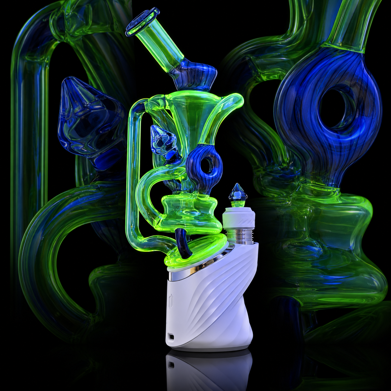 OTW GLASS: COLOR FACETED SET PUFFCO PEAK GLASS ATTACHMENT