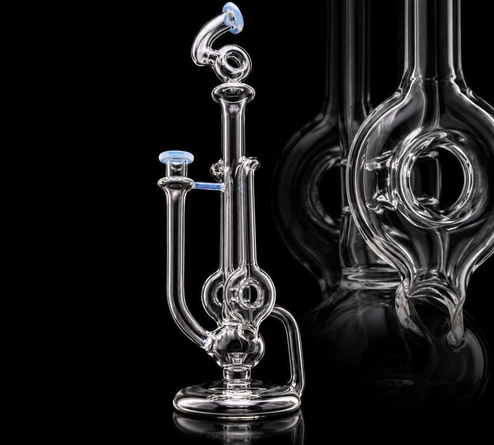Alternative view of OTW GLASS: GHOST DOUBLE DONUT TUBULAR RECYCLER