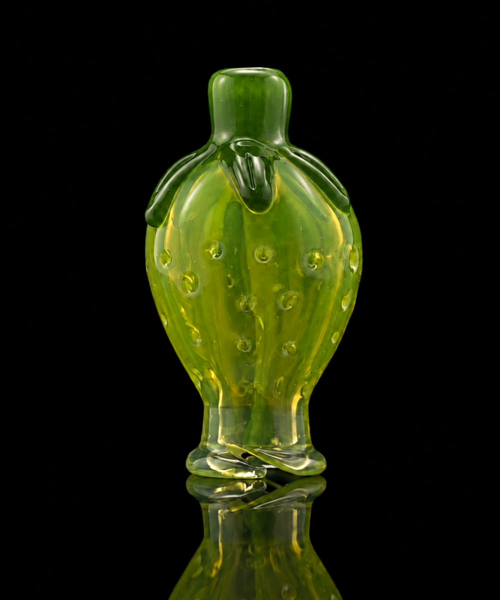 Alternative view of CALI BEAR GLASS: STRAWBERRY PUFFCO PIVOT MOUTHPIECE