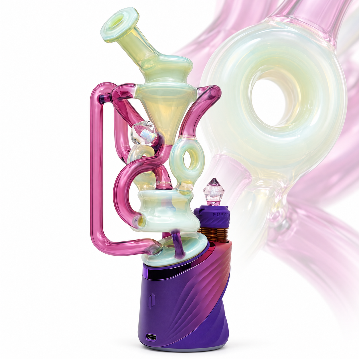 OTW GLASS: COLOR FACETED SET PUFFCO PEAK GLASS ATTACHMENT