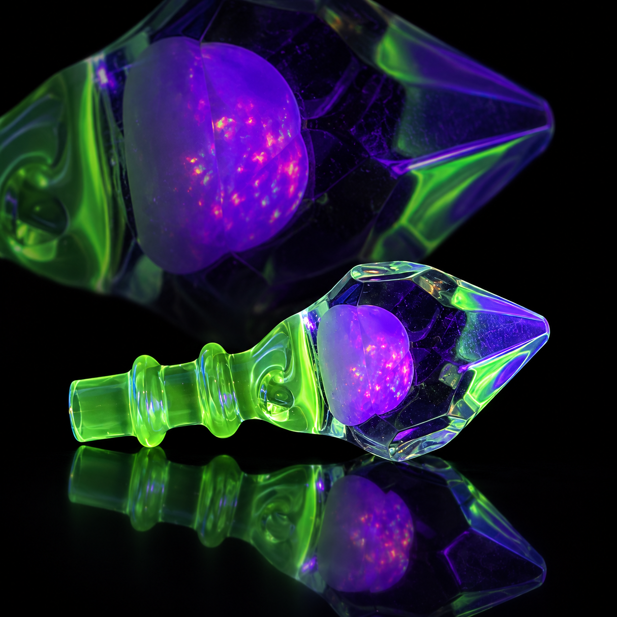 OTW GLASS: 10MM COIN FACETED OPAL 3DXL PEAK PRO JOYSTICK CAP