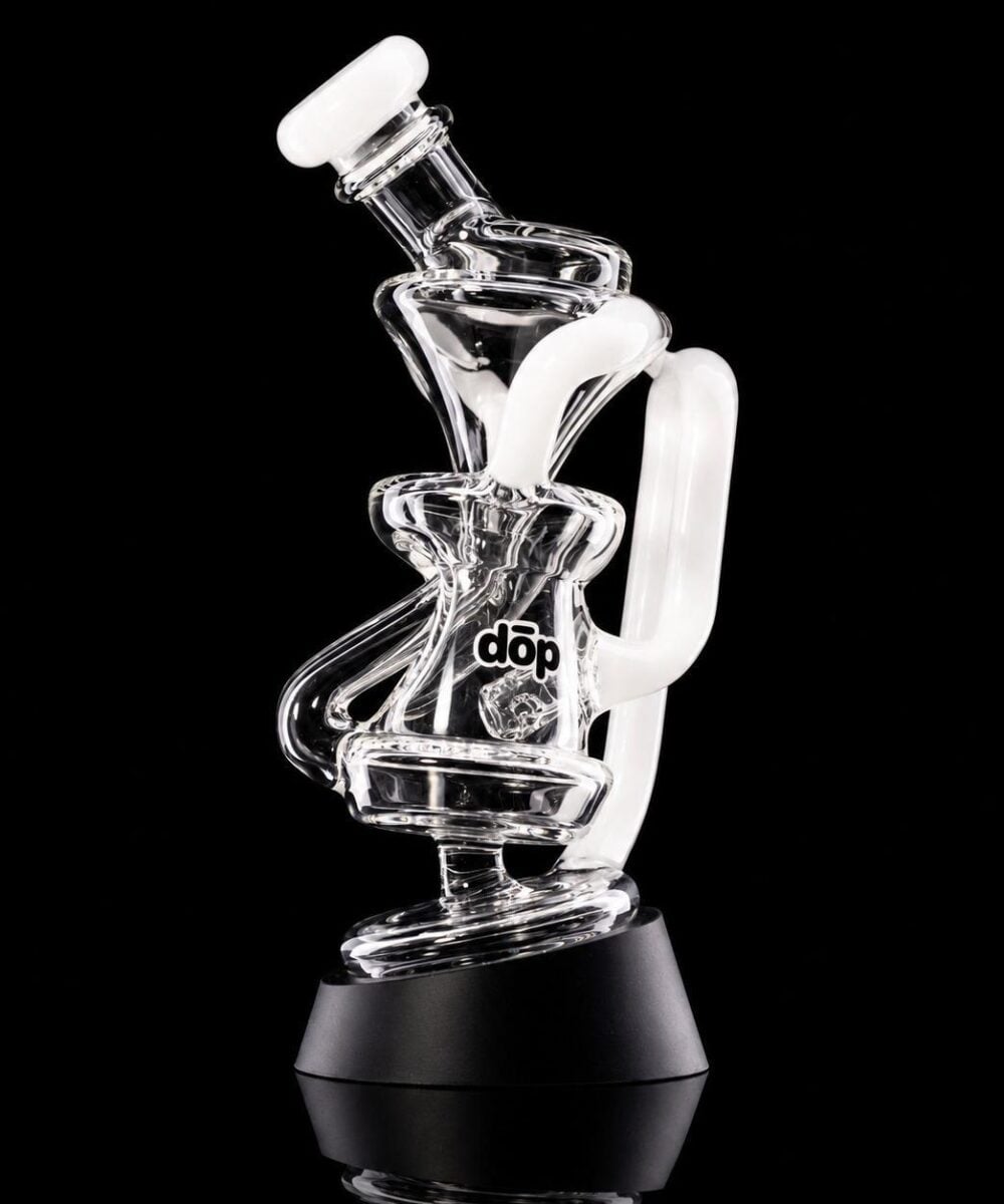 DOP GLASS: FLOATING RECYCLER PUFFCO PEAK GLASS ATTACHMENT