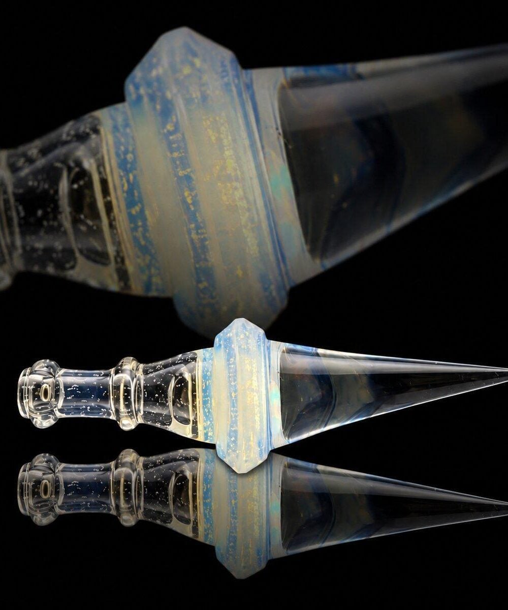 Alternative view of ONE TRICK PONY GLASS: SPIKE OPAL PUFFCO NEW PEAK/NEW PROXY JOYSTICK CAP