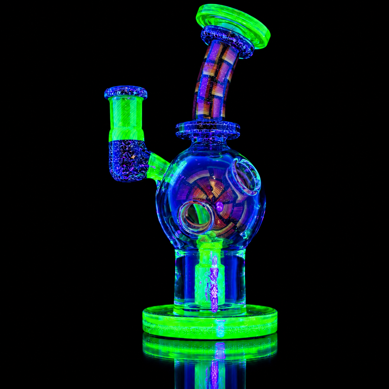 FATBOY GLASS: FULLY WORKED CITRINE UV CRUSHED OPAL EXO BALL RIG