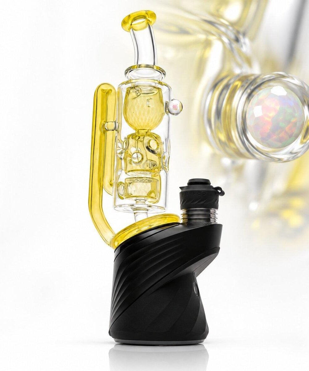 Alternative view of IRIDESCENT GLASS: SUPERIOR FACETED INCYCLER PUFFCO PEAK GLASS ATTACHMENT