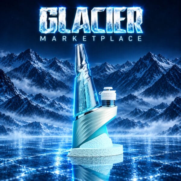 TOM FINN GLASS: GLACIER MARKETPLACE LANDING PAD PUFFCO PEAK PRO STABILIZING BASE